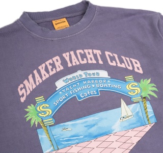 YACHT CLUB WASHED SWEATER IN DARK PURPLE