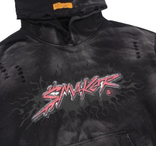 VINTAGE $MAKER WASHED HOODIE IN GREY