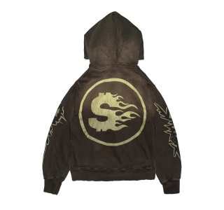 VINTAGE SMAKER WASHED HOODIE IN BROWN