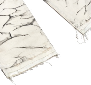 WAVY WASHES DOUBLE KNEES PANTS IN WHITE