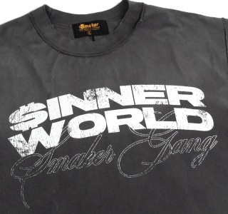 SINNER WORLD WASHED TEE IN GREY