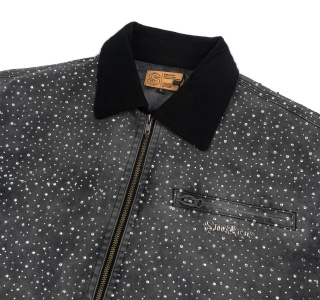 $MAKER $TUDIO $WAROVSKI WASHED WORKER JACKET IN GREY