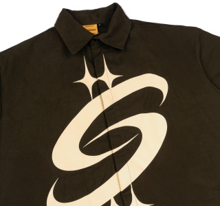 BIG LOGO KHAKI SHIRT IN BROWN