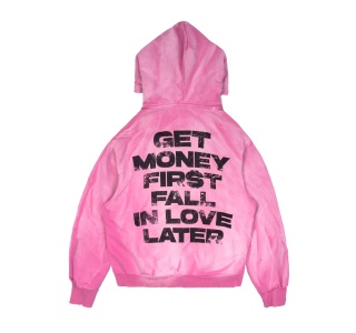 $INNER WORLD WASHED HOODIE IN PINK