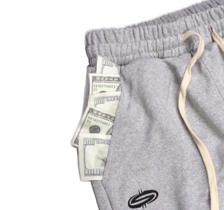 2 POCKETS FULL SWEAT PANTS IN GRAY