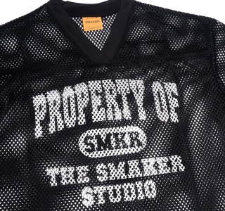 PROPERTY MESH BOXY TEE IN BLACK