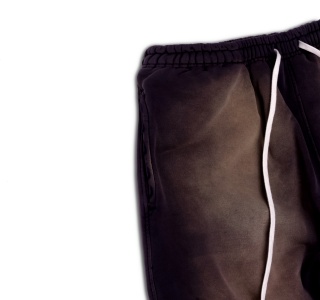 FIRE LOGO WASHED SWEAT PANTS IN BROWN