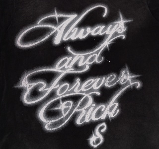 ALWAYS N FOREVER RICH SHORT SLEEVES WASHED TEE IN BLACK