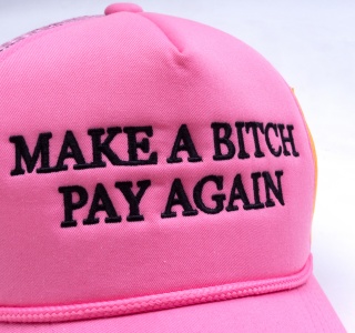MAKE A BIH PAY AGAIN TRUCK HAT IN PINK