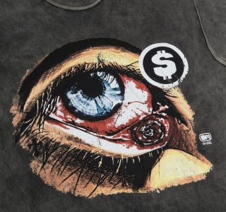 THE EYE SHORT SLEEVES WASHED TEE IN GREY