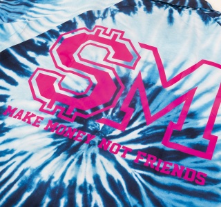 BACK LOGO TIE DYE JACKET IN BLUE