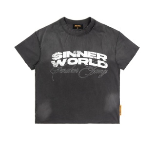 SINNER WORLD WASHED TEE IN GREY