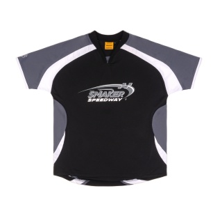 $MAKER SPEEDWAY SOCCER JERSEY IN BLACK/GREY