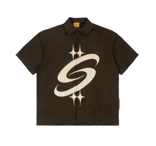 BIG LOGO KHAKI SHIRT IN BROWN