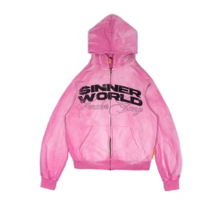 $INNER WORLD WASHED HOODIE IN PINK