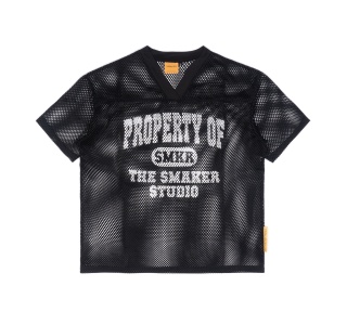 PROPERTY MESH BOXY TEE IN BLACK