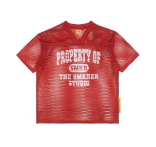 PROPERTY MESH BOXY TEE IN RED