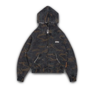 LOGO WASHED HOODIE IN CAMO