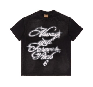 ALWAYS N FOREVER RICH SHORT SLEEVES WASHED TEE IN BLACK