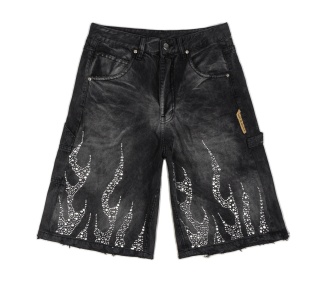 DIAMOND FLAME WASHED BAGGY SHORT IN GREY