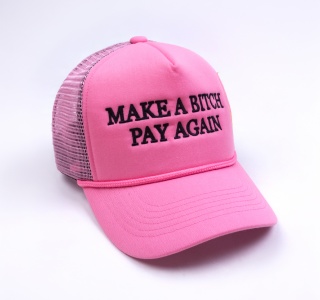 MAKE A BIH PAY AGAIN TRUCK HAT IN PINK