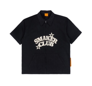 RAW SMAKER KHAKI BOXY SHIRT IN BLACK