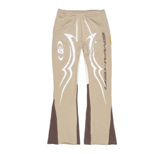 SMAKER FLAME FLARE SWEAT PANTS IN TAN
