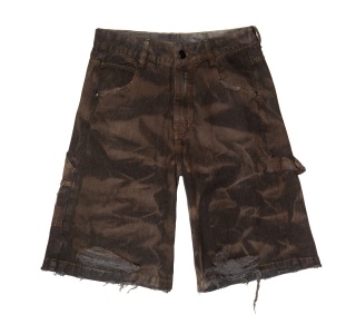 WRINKLE WASHED BAGGY JEANS IN BROWN