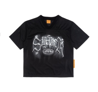 SMAKER STUDIO MESH V NECK TEE IN BLACK