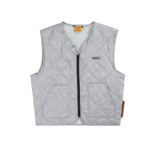LOGO PUFFER VEST IN GREY