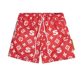 PATTERN LOGO MESH SHORT IN RED