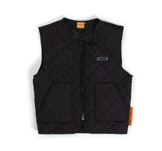 LOGO PUFFER VEST IN BLACK