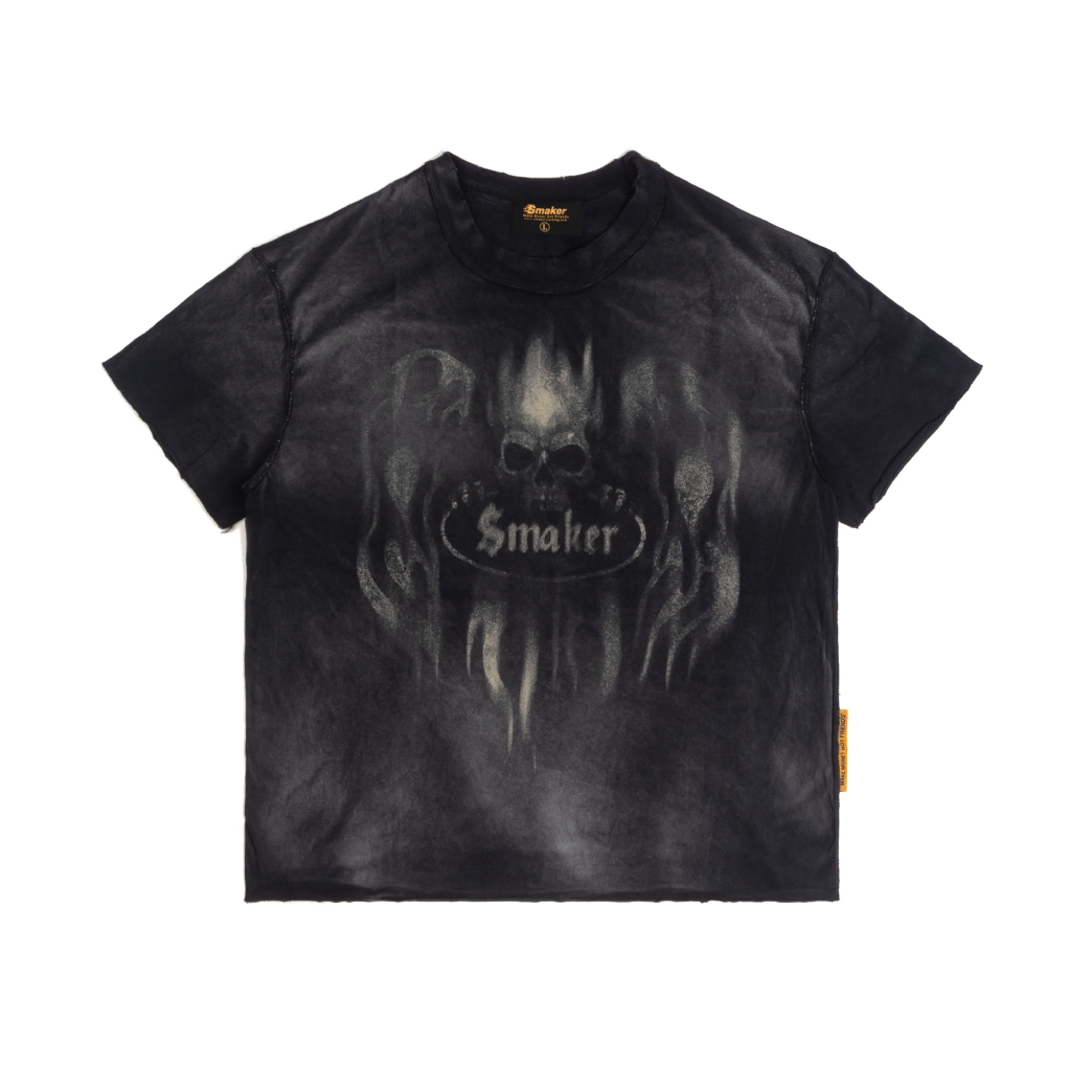 $OE WASHED TEE IN BLACK