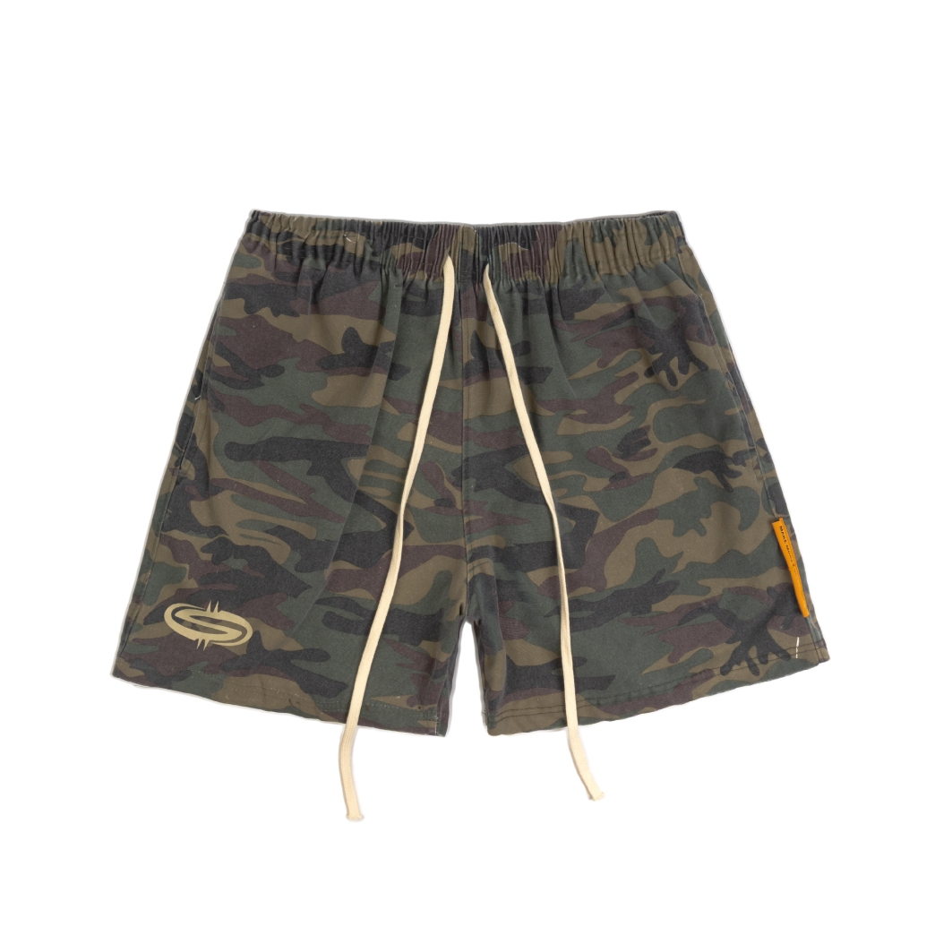 LOGO KHAKI SHORTS IN CAMO