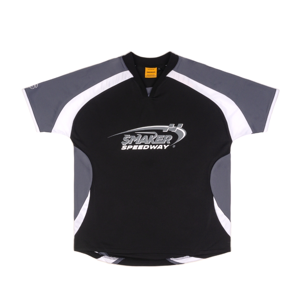 $MAKER SPEEDWAY SOCCER JERSEY IN BLACK/GREY