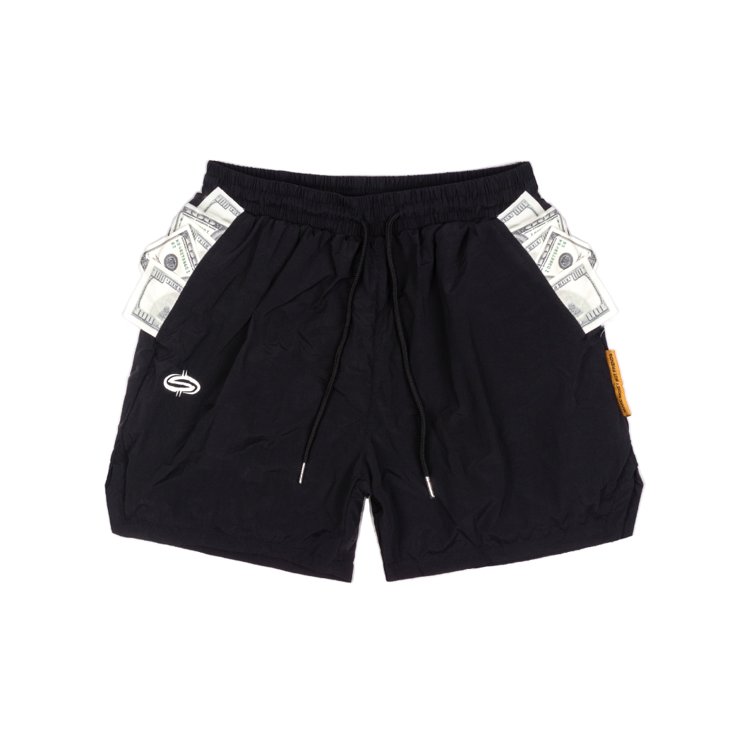 2 POCKETS FULL NYLON SHORTS IN BLACK