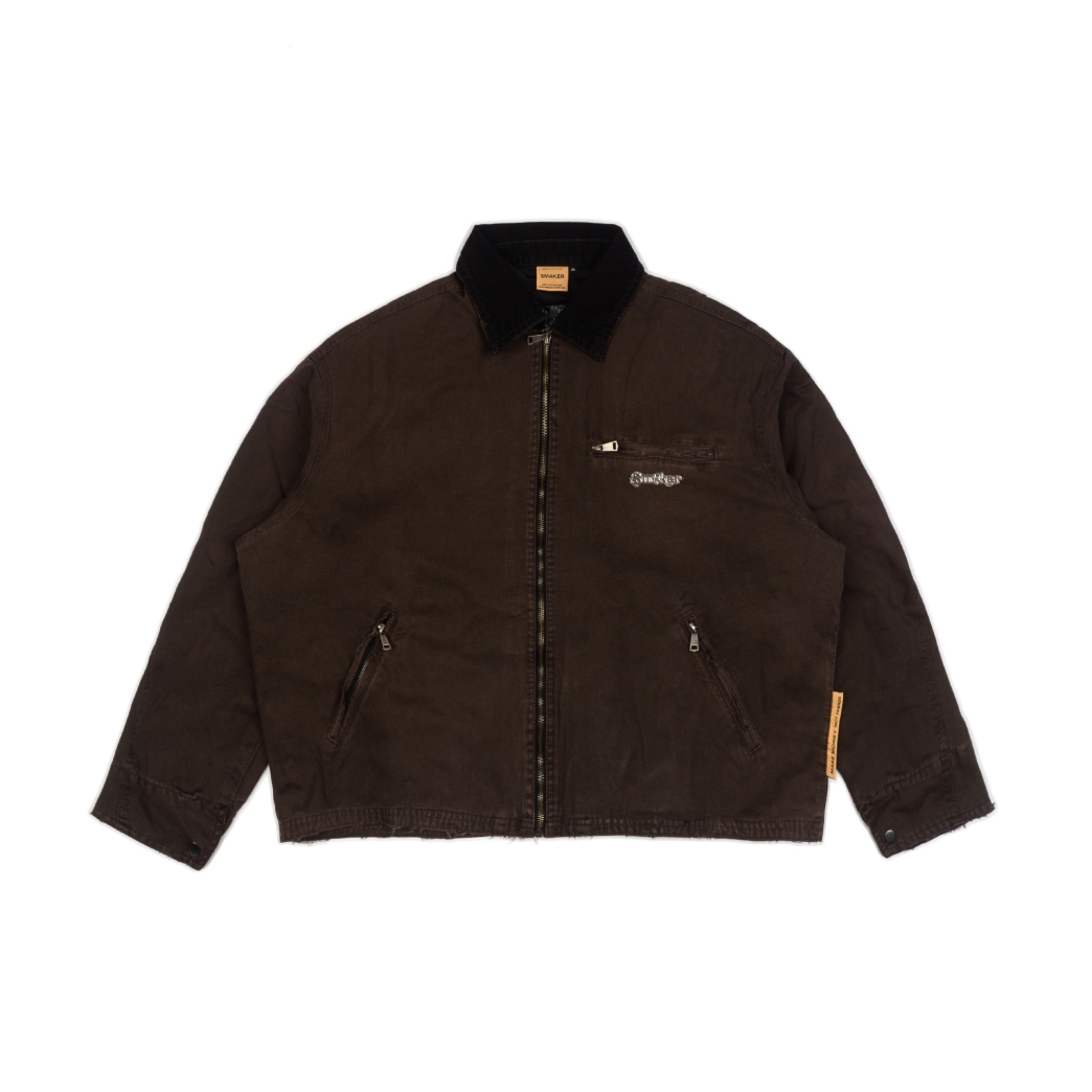 WORKWEAR WASHED JACKET IN DARK BROWN