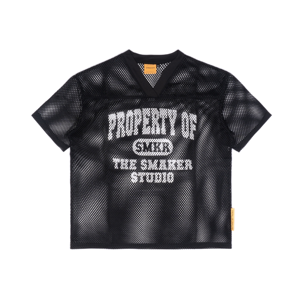 PROPERTY MESH BOXY TEE IN BLACK