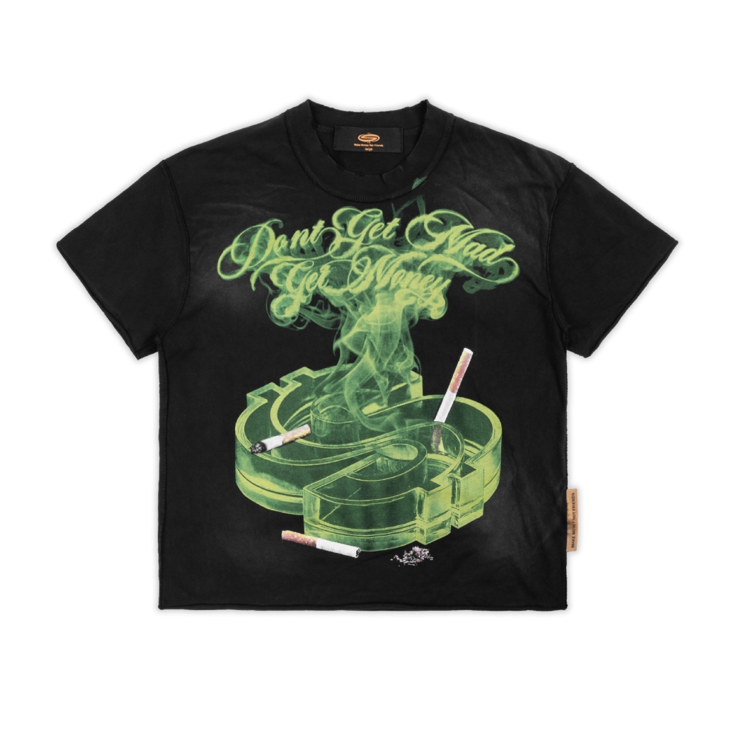 LOGO ASHTRAY WASHED TEE IN BLACK