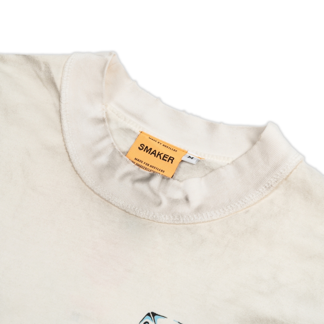 LIFE IS A GAMBLE WASHED TEE IN CREAM
