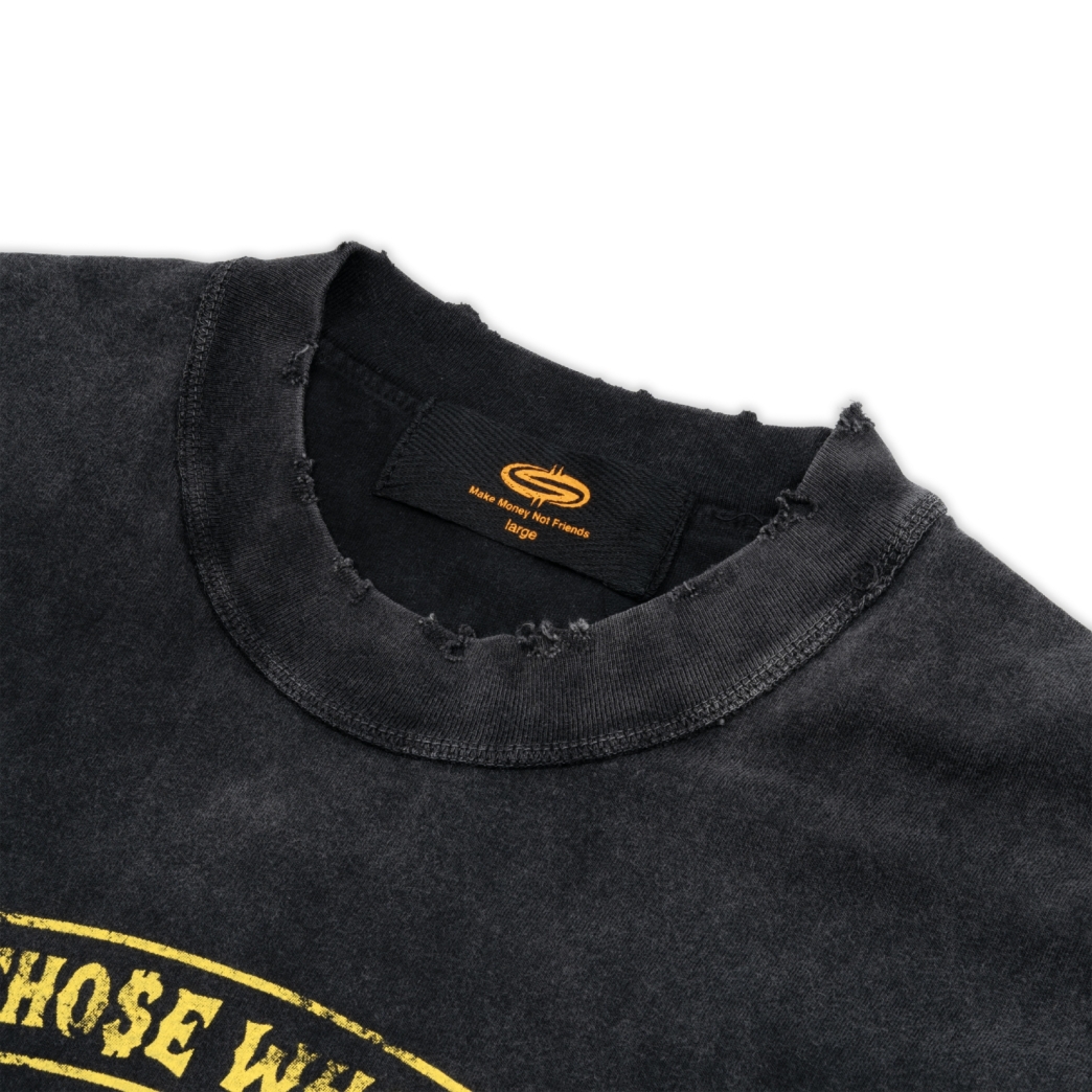 "FOR THOSE WHO RICH" LAYERED LONG SLEEVE WASHED TEE