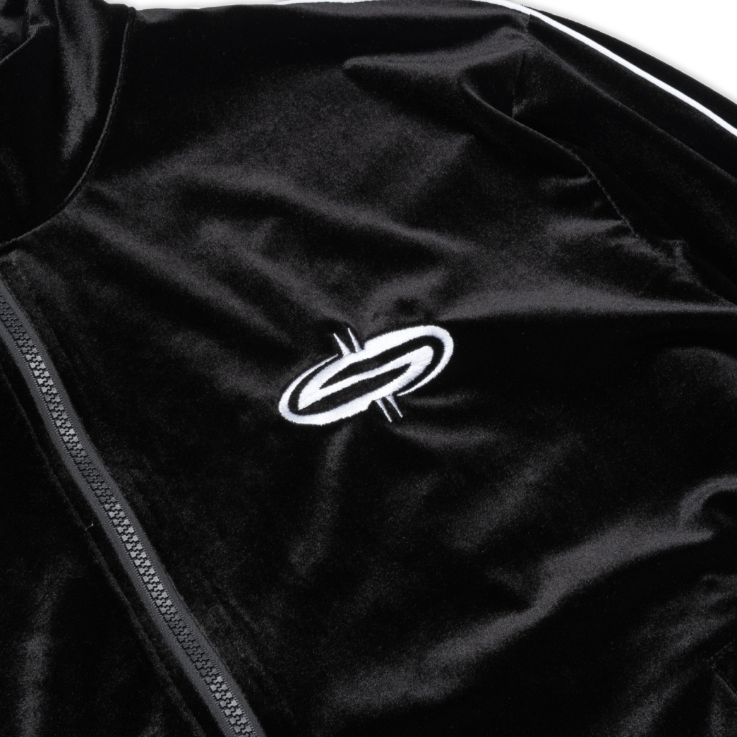 LOGO VELVET JACKET IN BLACK