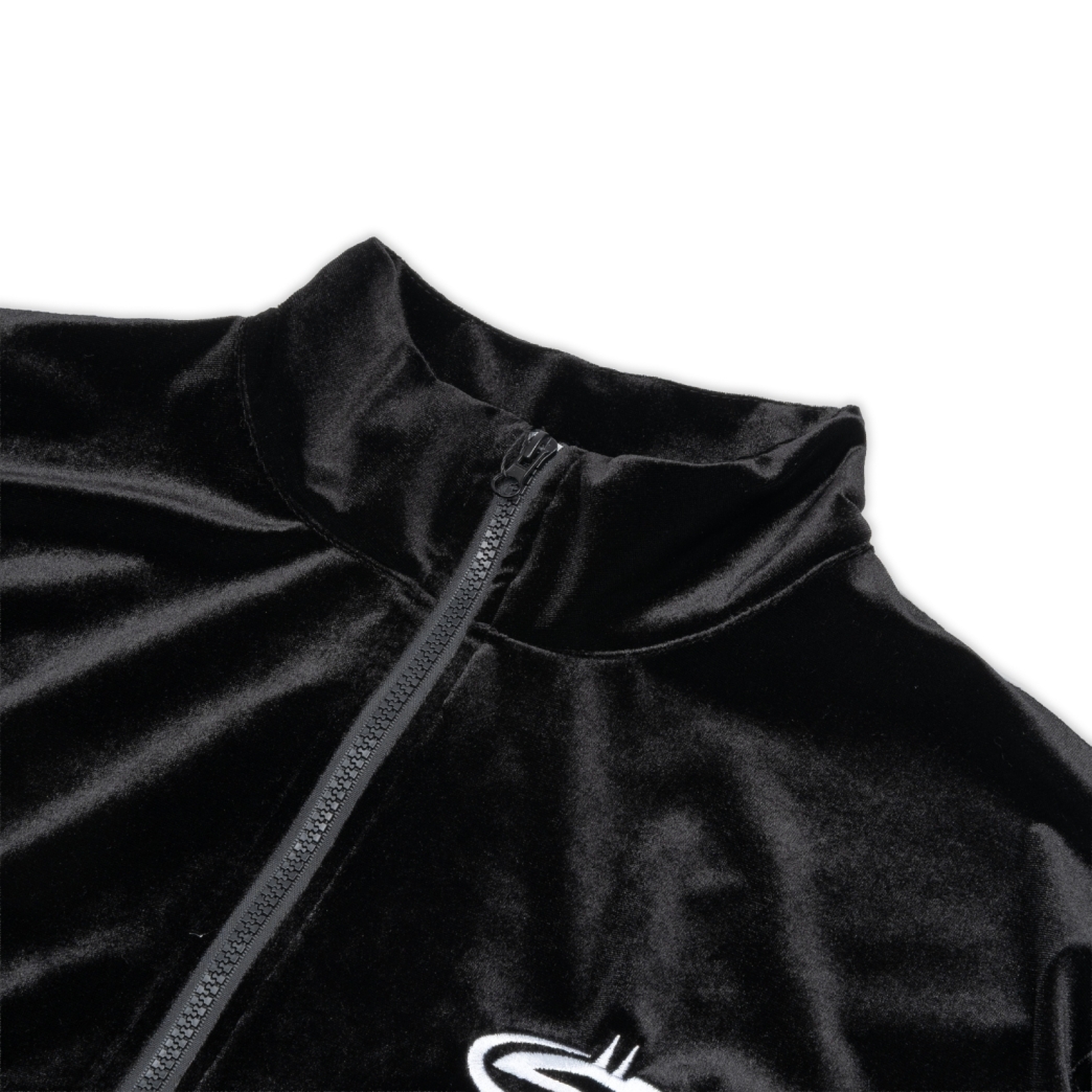 LOGO VELVET JACKET IN BLACK