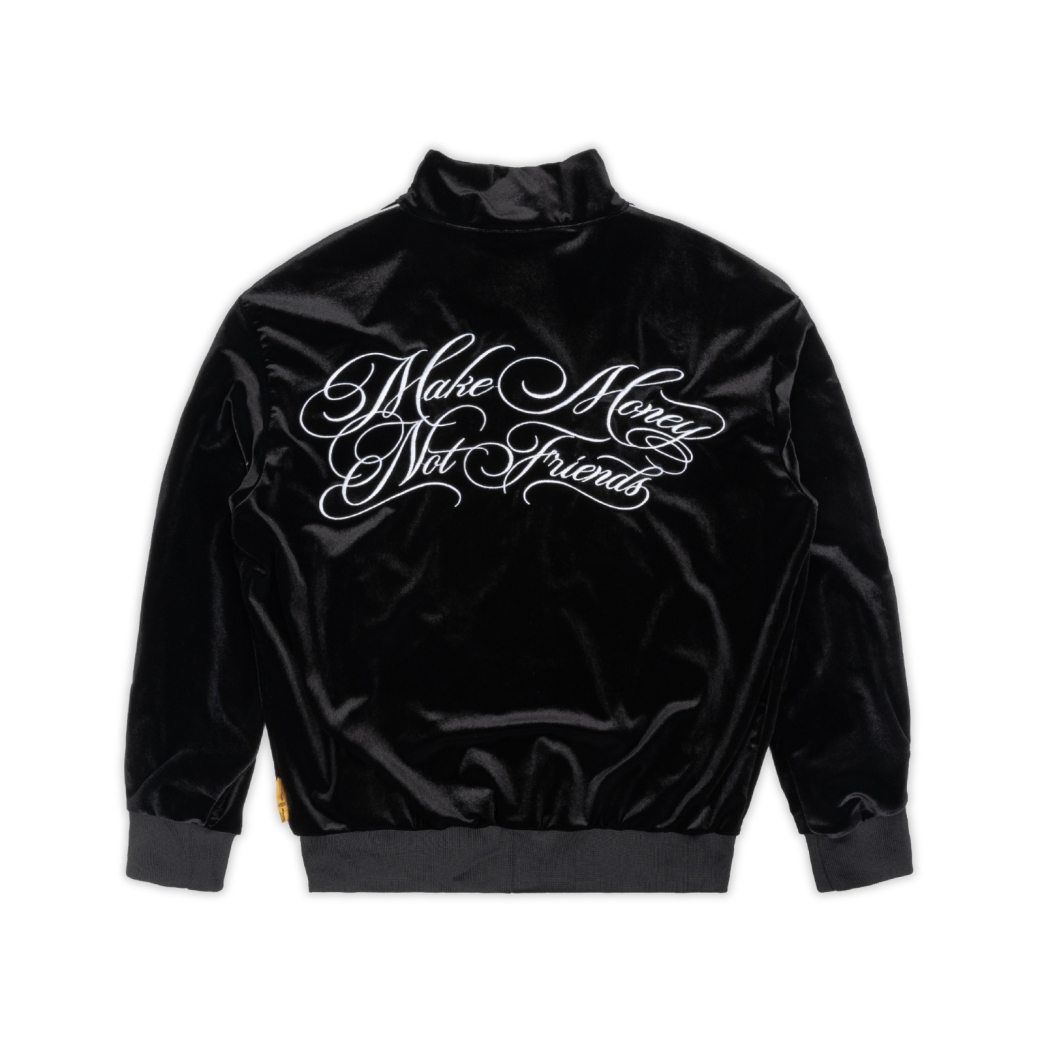 LOGO VELVET JACKET IN BLACK