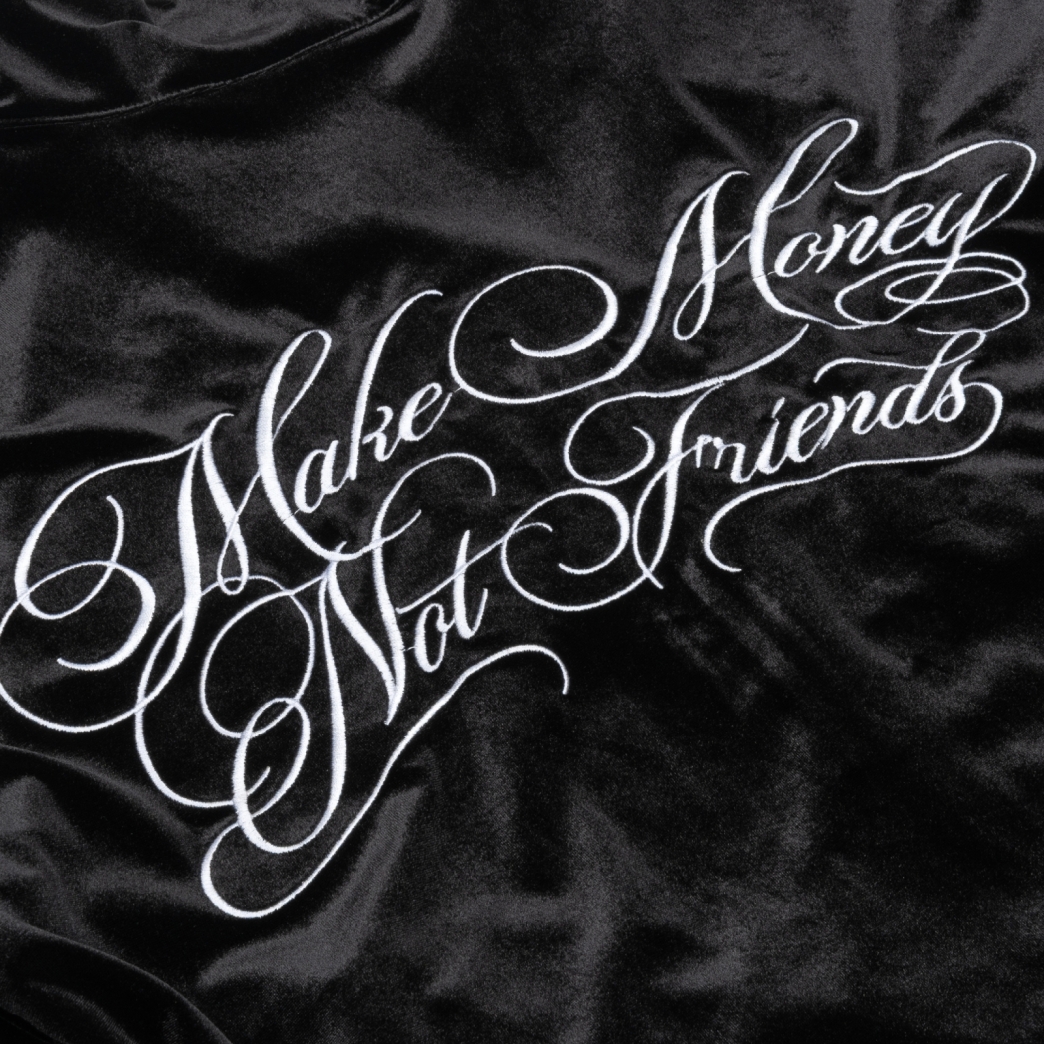 LOGO VELVET JACKET IN BLACK