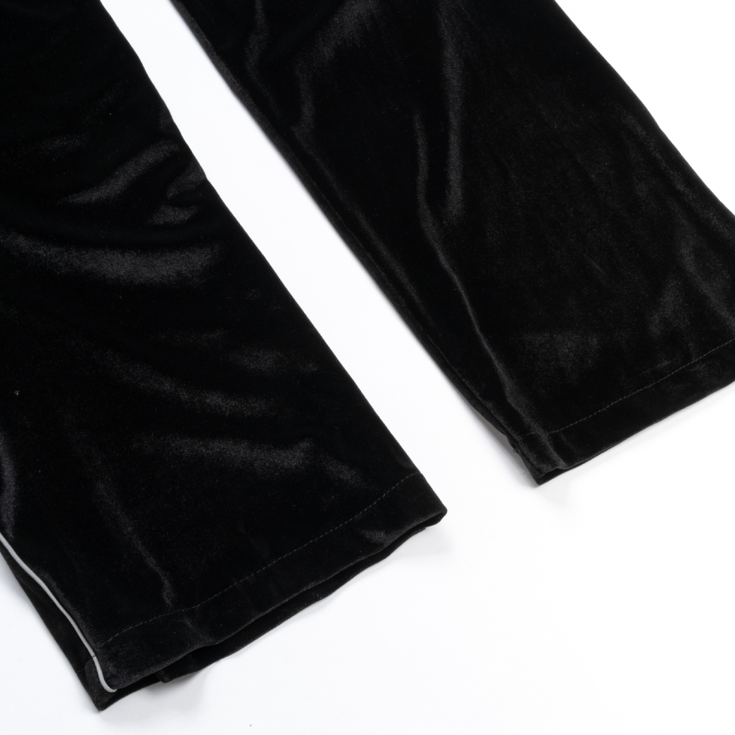 LOGO VELVET PANTS IN BLACK