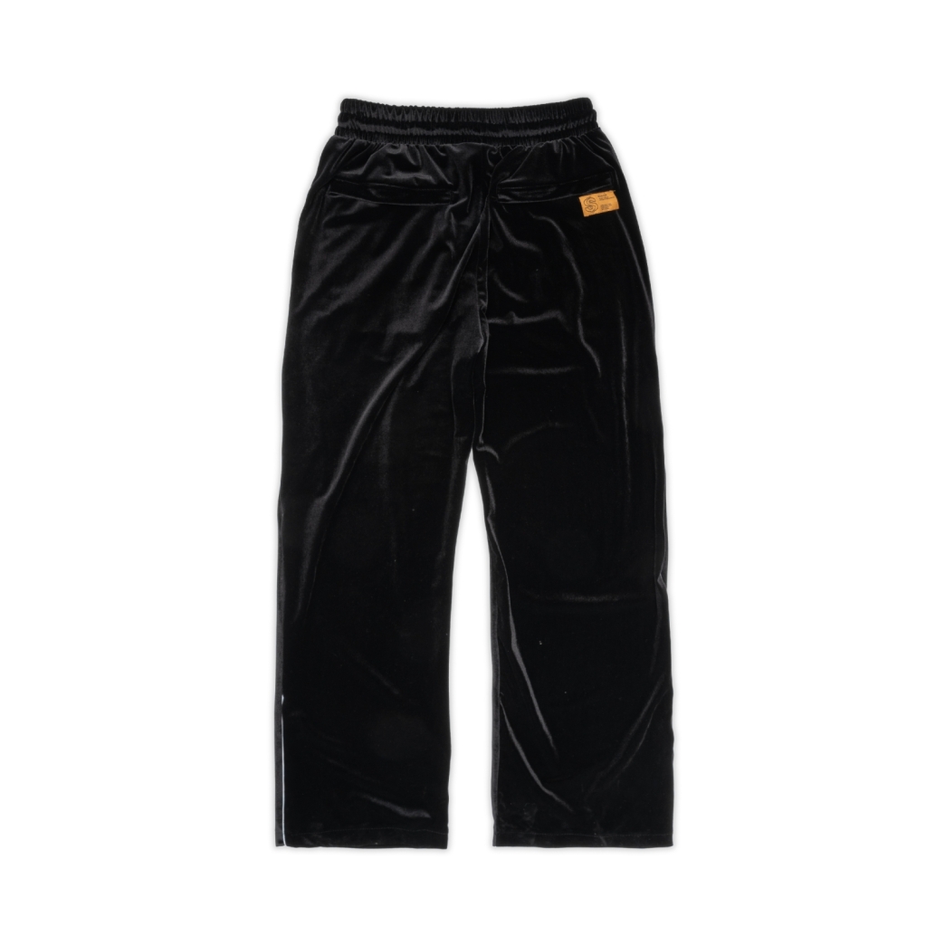 LOGO VELVET PANTS IN BLACK