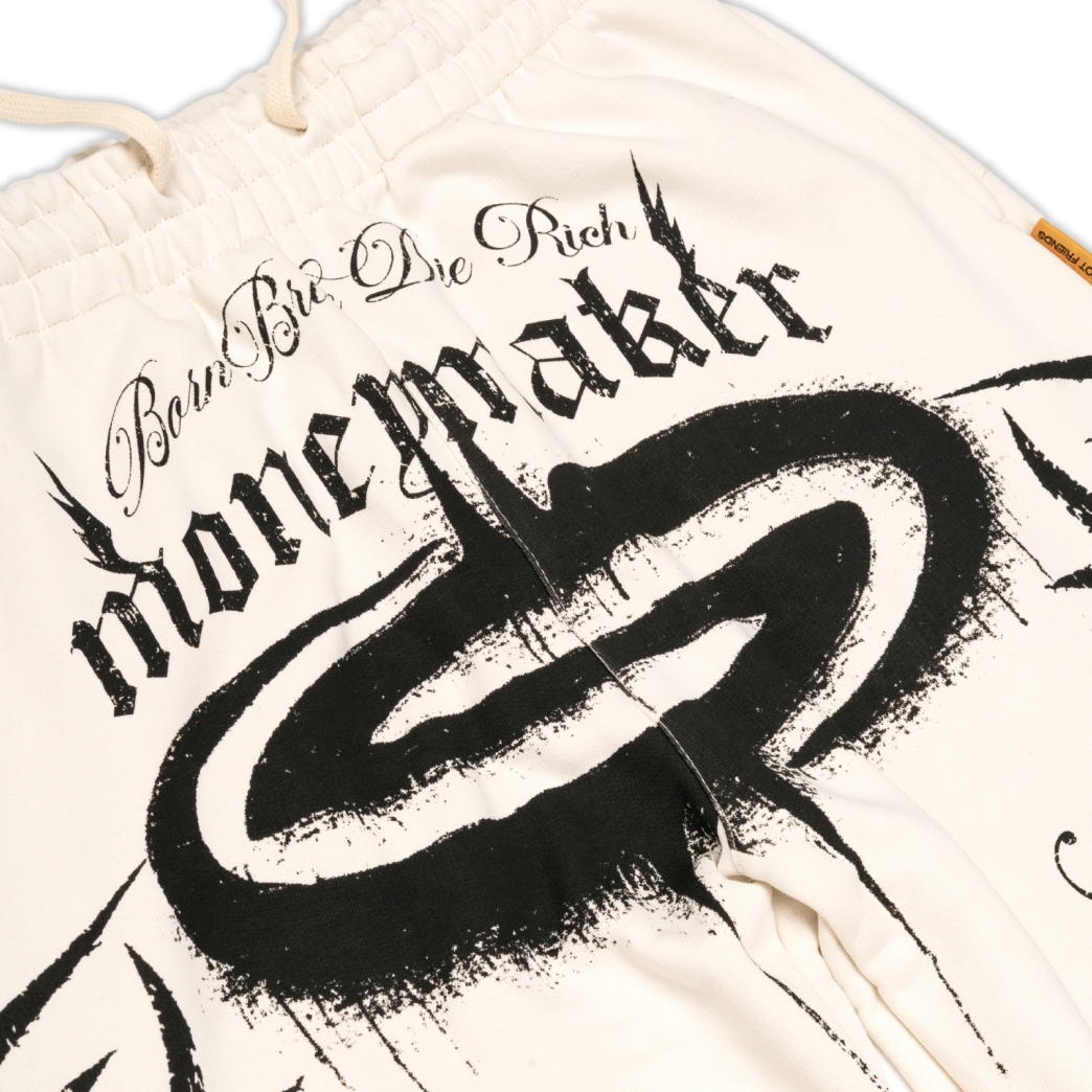 DIE RICH SWEAT PANTS IN WHITE