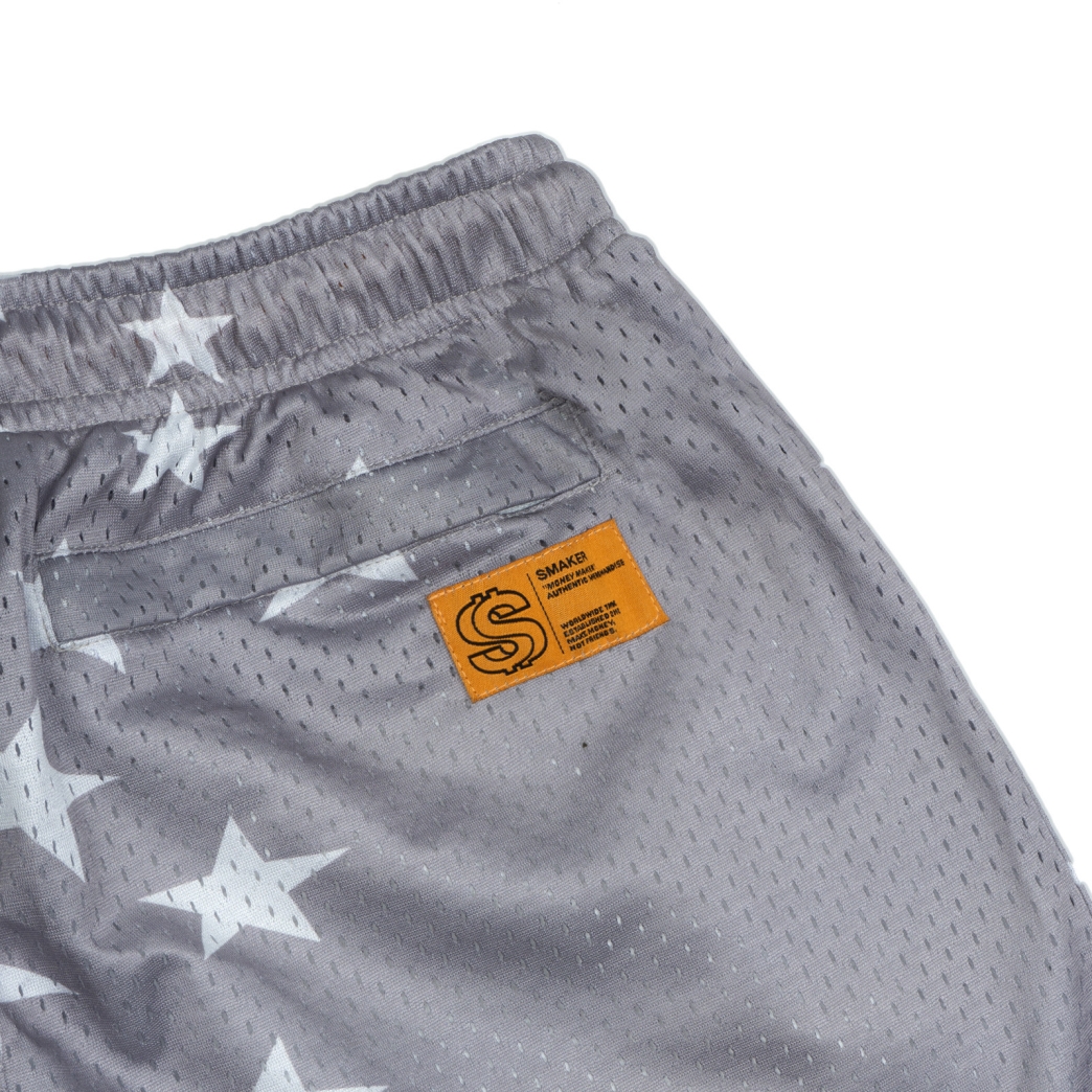 STARS MESH SHORT IN GREY