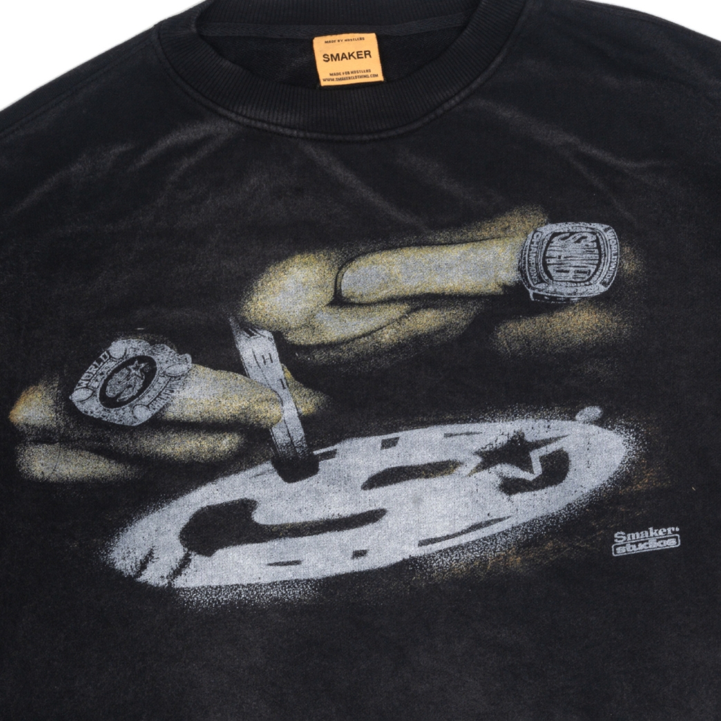 ADDICTED WASHED SWEATER IN BLACK